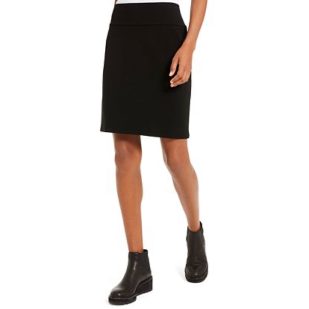 Eileen Fisher Black Pull On Pencil Skirt XL